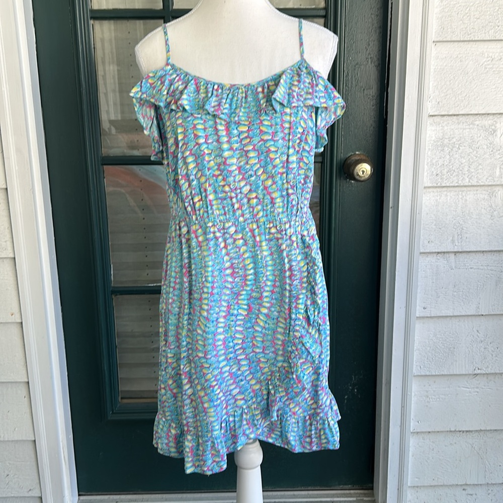 Lilly Pulitzer Kalen Clam Patterned Ruffle Dress extra Small - Picture 2 of 8